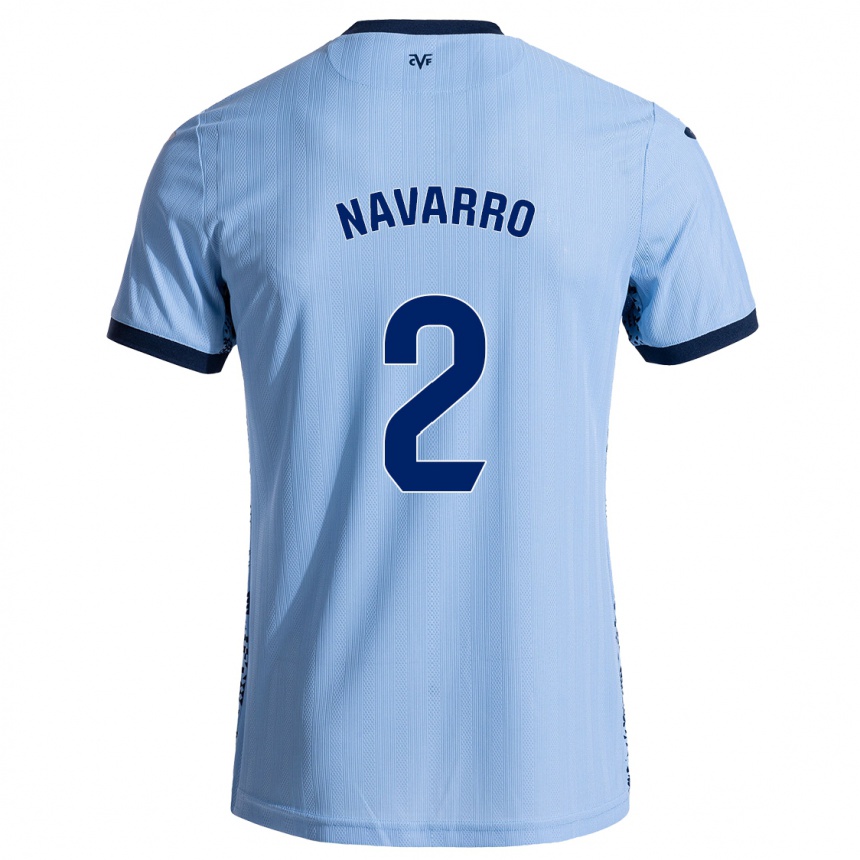 Kids Football Pau Navarro #2 Sky Blue Away Jersey 2024/25 T-Shirt Uk