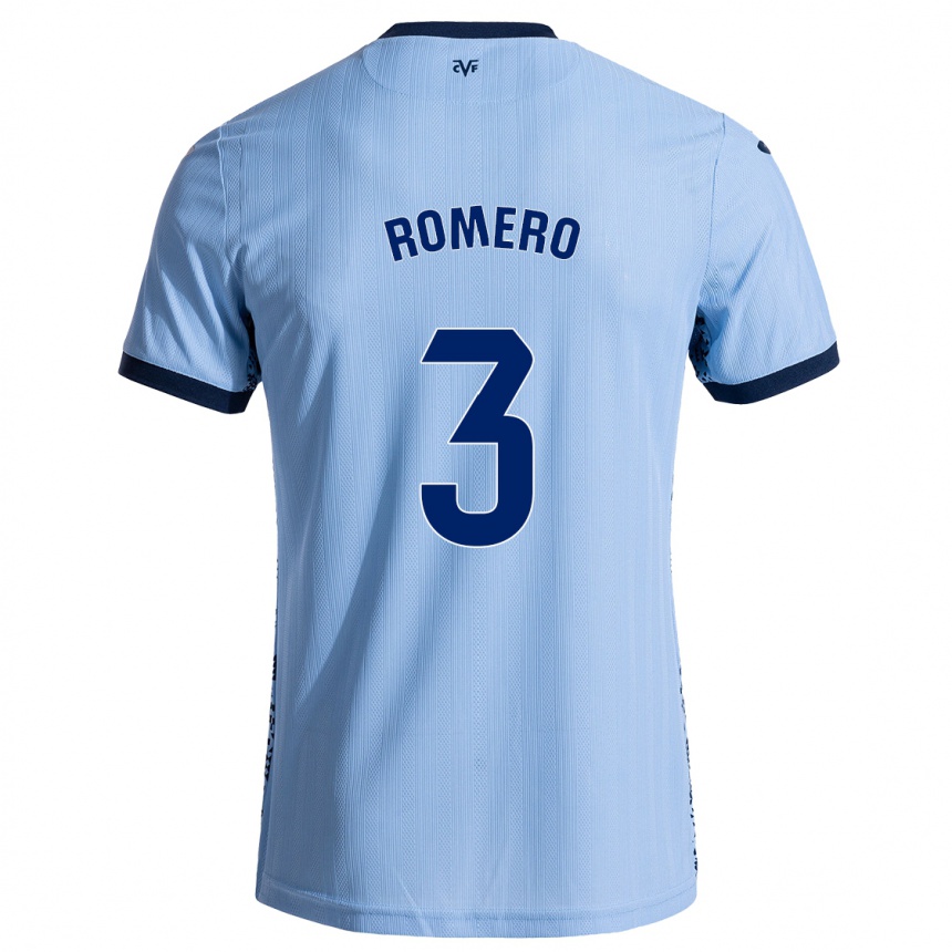 Kids Football Cristo Romero #3 Sky Blue Away Jersey 2024/25 T-Shirt Uk