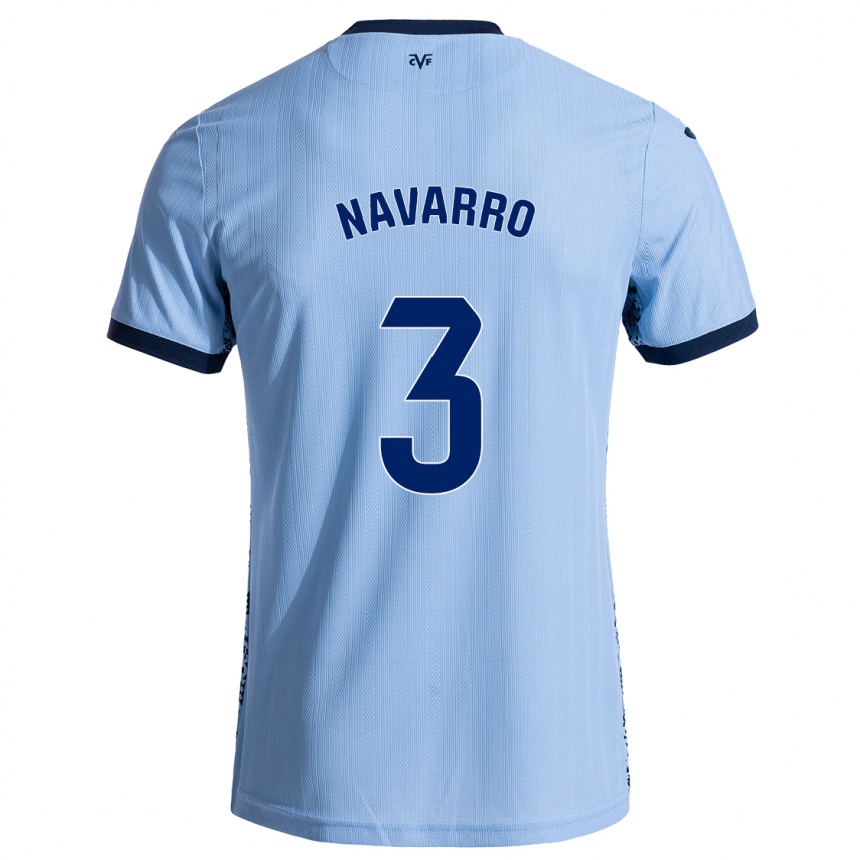 Kids Football Pablo Navarro #3 Sky Blue Away Jersey 2024/25 T-Shirt Uk