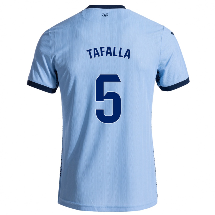 Kids Football Fran Tafalla #5 Sky Blue Away Jersey 2024/25 T-Shirt Uk