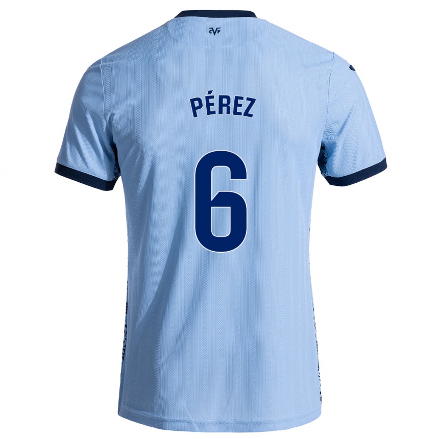 Kids Football Hugo Pérez #6 Sky Blue Away Jersey 2024/25 T-Shirt Uk