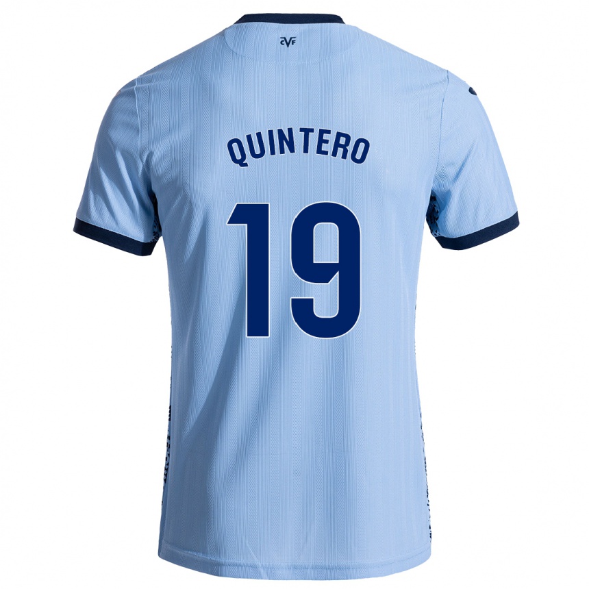 Kids Football Luis Quintero #19 Sky Blue Away Jersey 2024/25 T-Shirt Uk