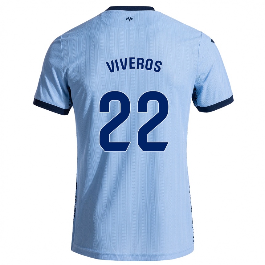 Kids Football Facundo Viveros #22 Sky Blue Away Jersey 2024/25 T-Shirt Uk