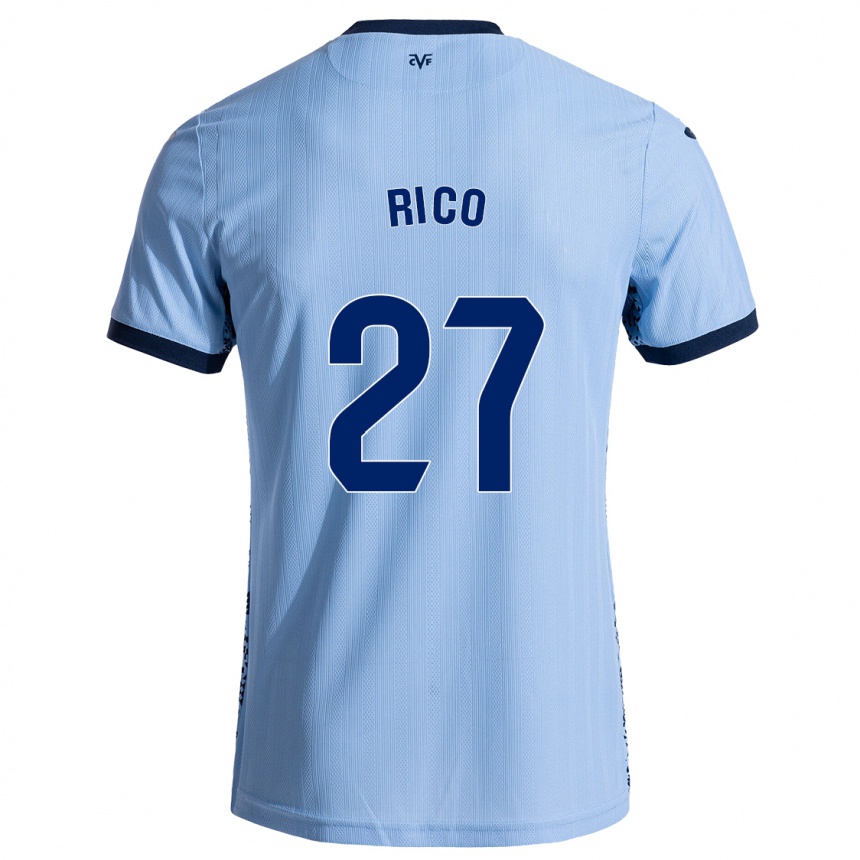 Kids Football Vera Rico #27 Sky Blue Away Jersey 2024/25 T-Shirt Uk