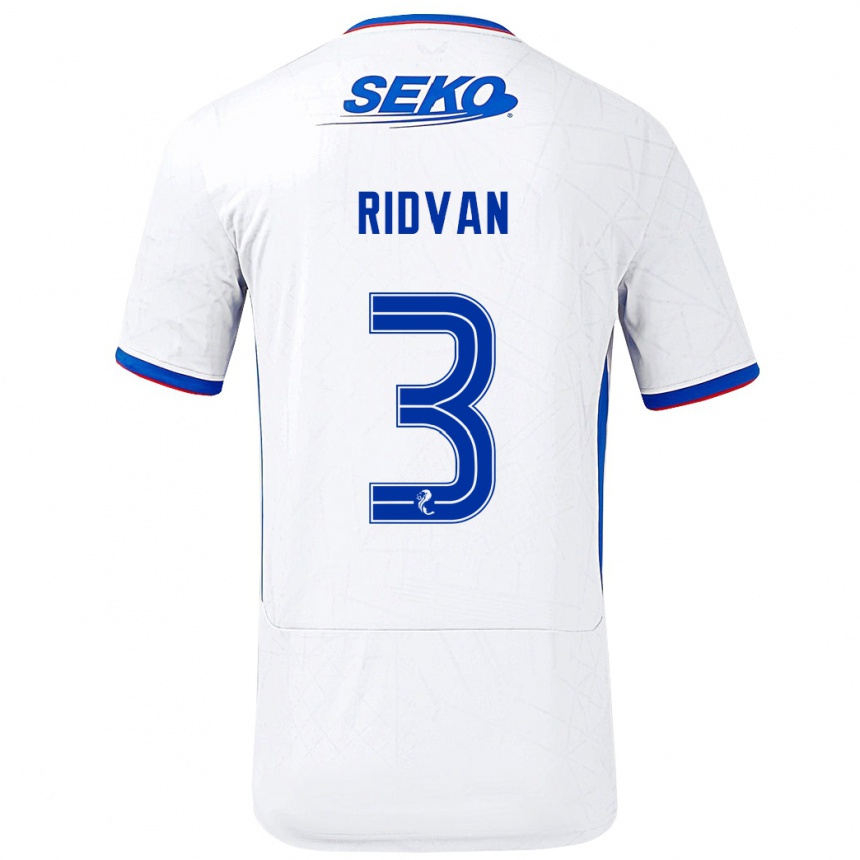 Kids Football Rıdvan Yılmaz #3 White Blue Away Jersey 2024/25 T-Shirt Uk