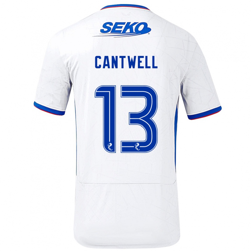 Kids Football Todd Cantwell #13 White Blue Away Jersey 2024/25 T-Shirt Uk