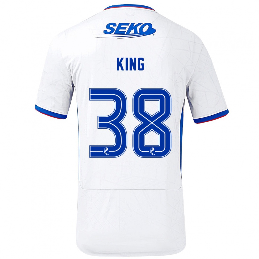 Kids Football Leon King #38 White Blue Away Jersey 2024/25 T-Shirt Uk