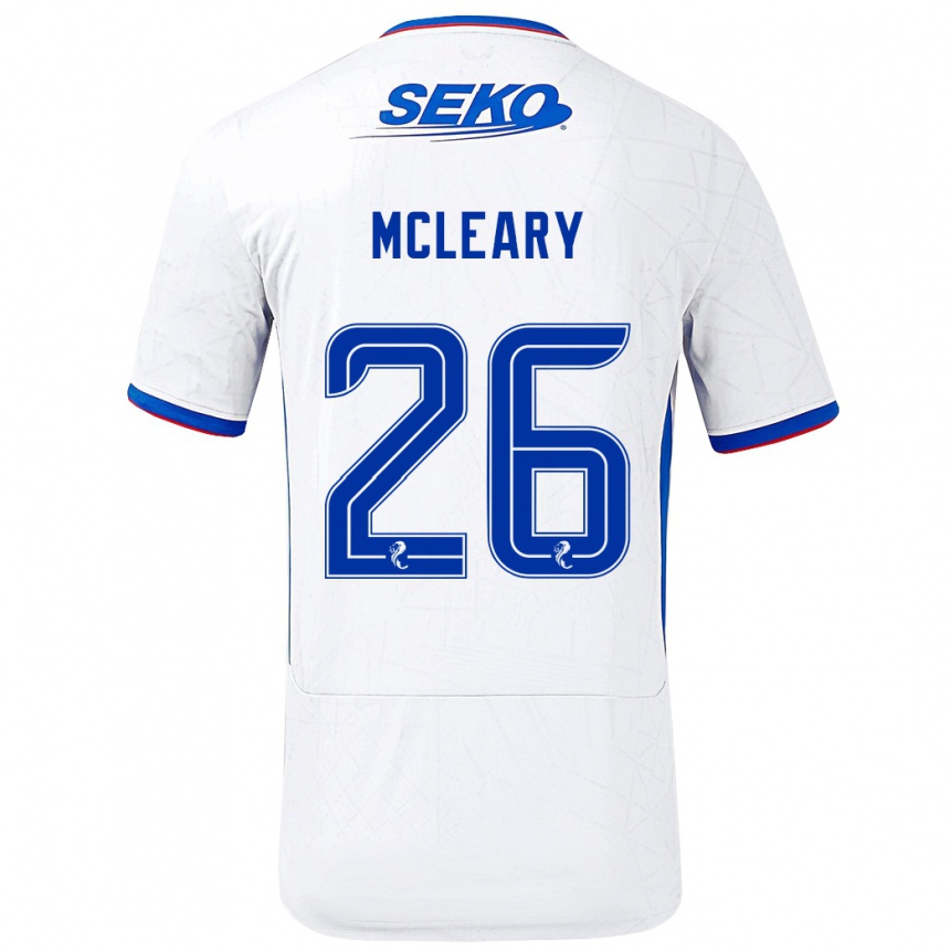 Kids Football Jodi Mcleary #26 White Blue Away Jersey 2024/25 T-Shirt Uk