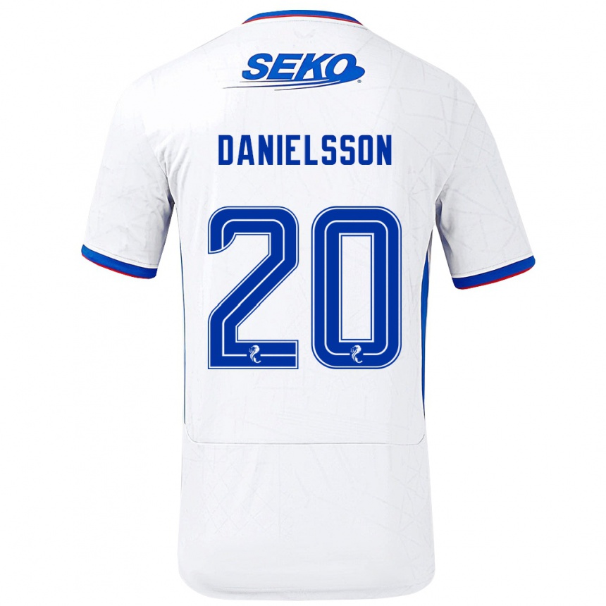 Kids Football Jenny Julia Danielsson #20 White Blue Away Jersey 2024/25 T-Shirt Uk