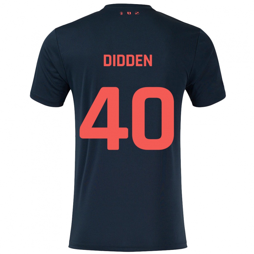 Kids Football Matisse Didden #40 Black Red Away Jersey 2024/25 T-Shirt Uk