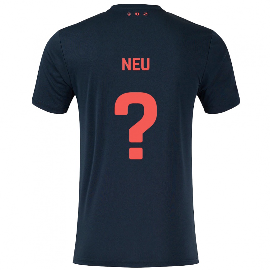 Kids Football Luca Neu #0 Black Red Away Jersey 2024/25 T-Shirt Uk