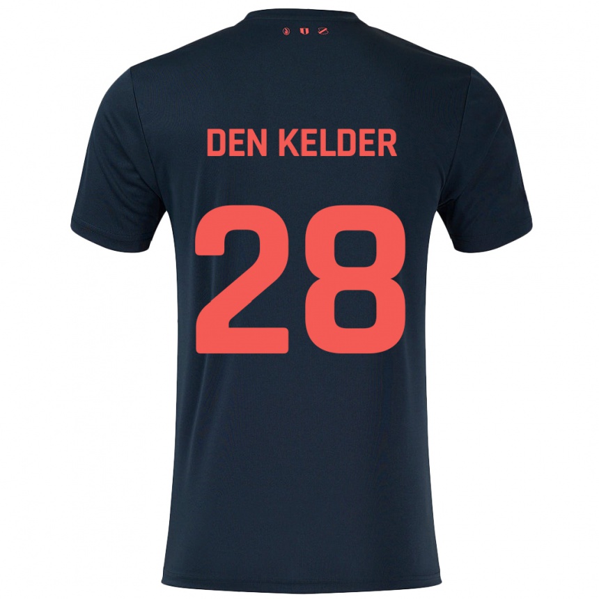 Kids Football Gera Op Den Kelder #28 Black Red Away Jersey 2024/25 T-Shirt Uk