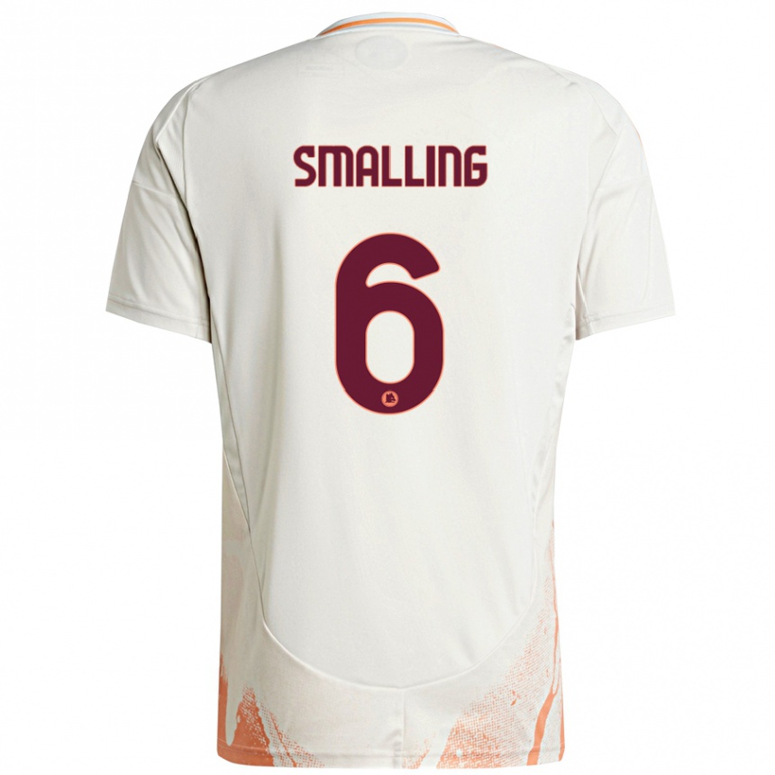 Kids Football Chris Smalling #6 Cream White Orange Away Jersey 2024/25 T-Shirt Uk