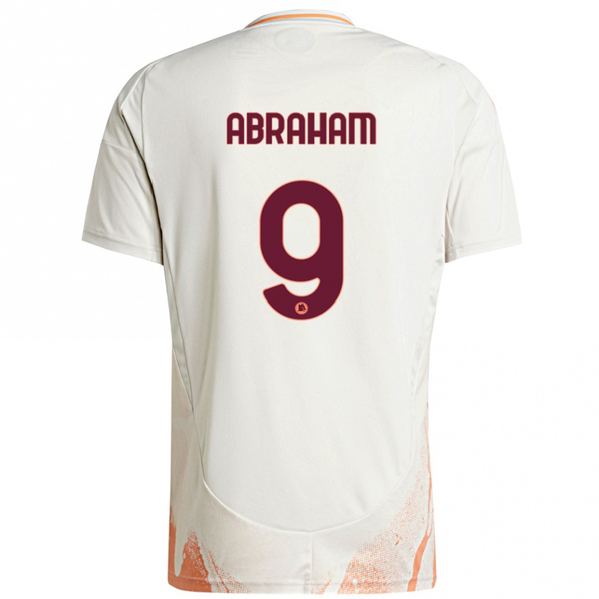 Kids Football Tammy Abraham #9 Cream White Orange Away Jersey 2024/25 T-Shirt Uk