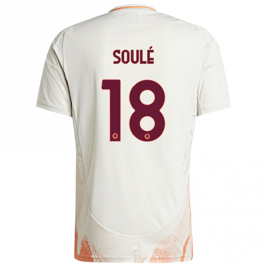 Kids Football Matías Soulé #18 Cream White Orange Away Jersey 2024/25 T-Shirt Uk