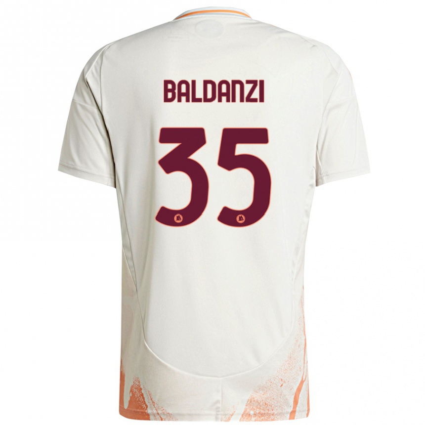 Kids Football Tommaso Baldanzi #35 Cream White Orange Away Jersey 2024/25 T-Shirt Uk