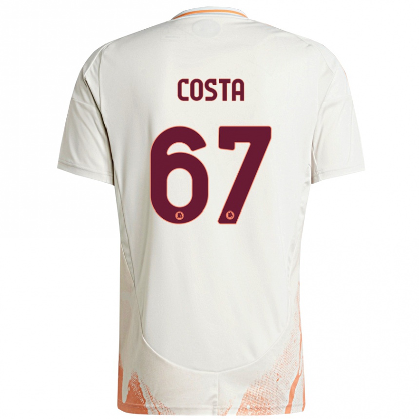 Kids Football João Costa #67 Cream White Orange Away Jersey 2024/25 T-Shirt Uk