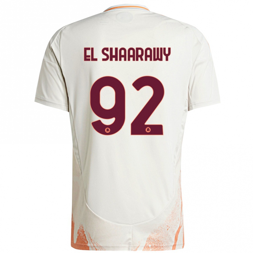 Kids Football Stephan El Shaarawy #92 Cream White Orange Away Jersey 2024/25 T-Shirt Uk