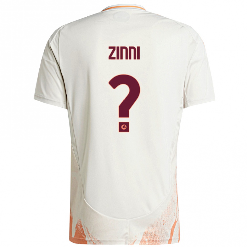 Kids Football Raul Zinni #0 Cream White Orange Away Jersey 2024/25 T-Shirt Uk