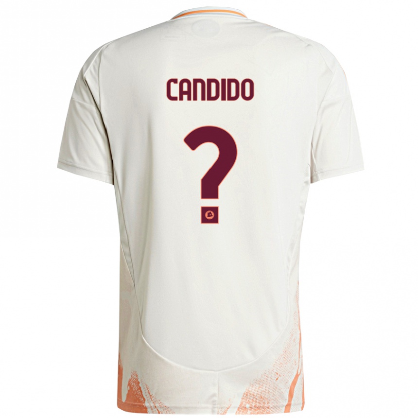 Kids Football Gabriele Candido #0 Cream White Orange Away Jersey 2024/25 T-Shirt Uk