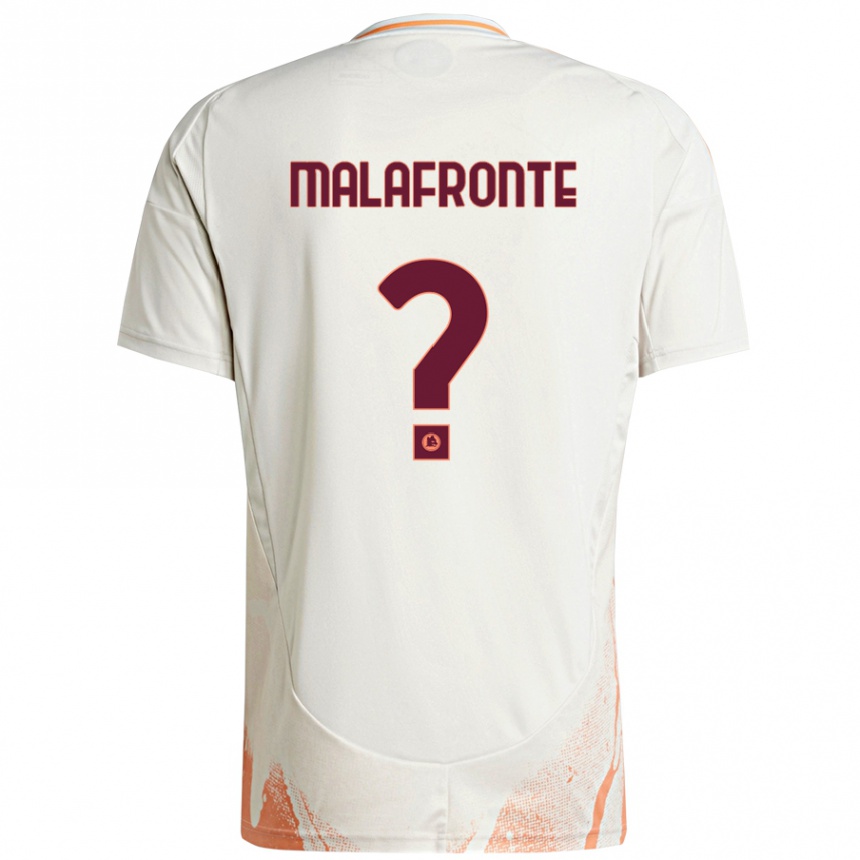 Kids Football Matteo Malafronte #0 Cream White Orange Away Jersey 2024/25 T-Shirt Uk