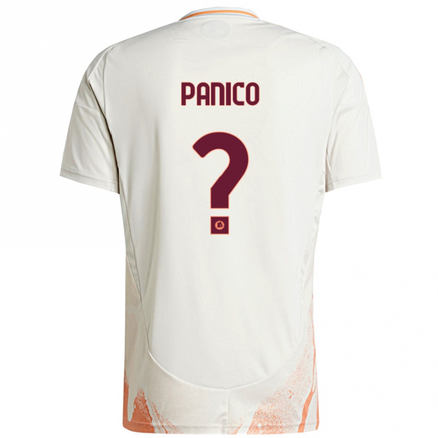 Kids Football Francesco Panico #0 Cream White Orange Away Jersey 2024/25 T-Shirt Uk