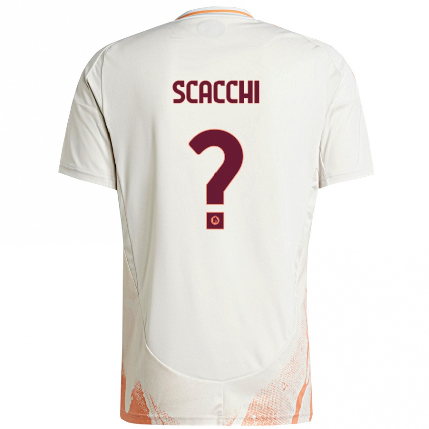 Kids Football Manuel Scacchi #0 Cream White Orange Away Jersey 2024/25 T-Shirt Uk