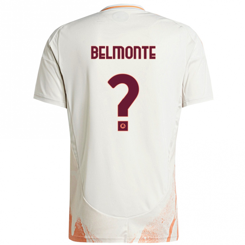 Kids Football Samuele Belmonte #0 Cream White Orange Away Jersey 2024/25 T-Shirt Uk