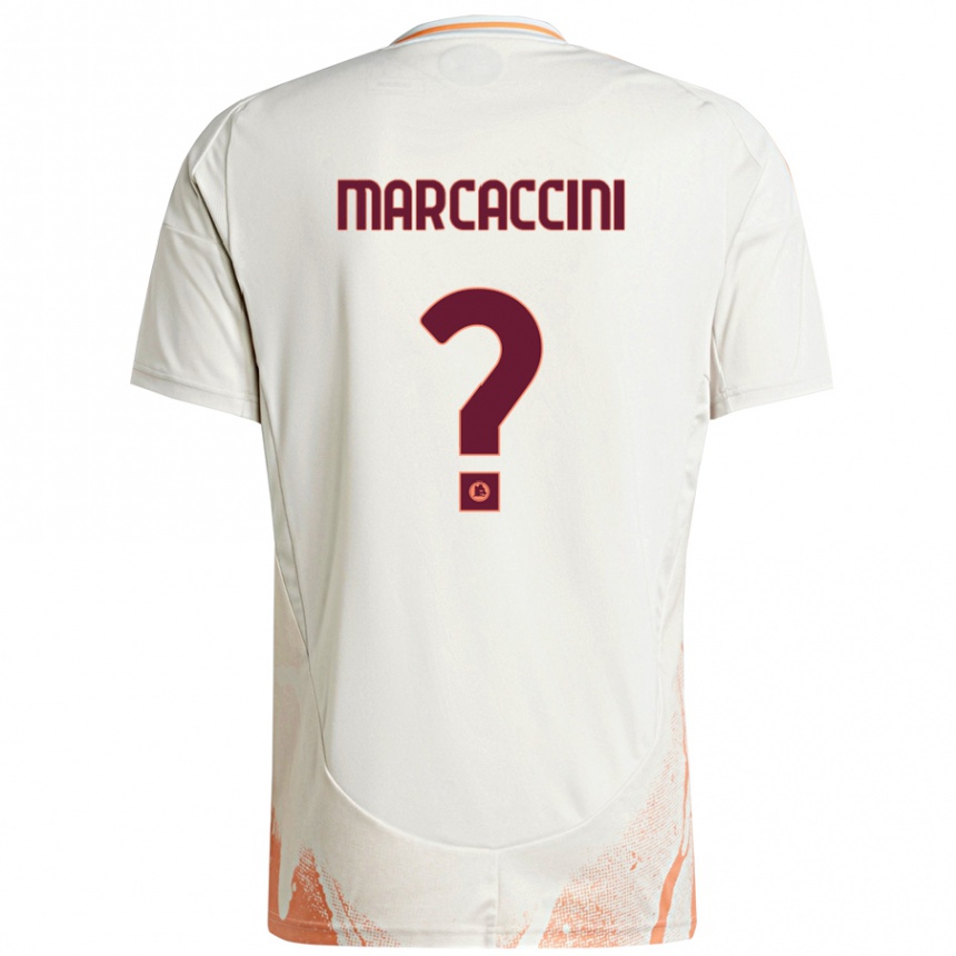 Kids Football Alessio Marcaccini #0 Cream White Orange Away Jersey 2024/25 T-Shirt Uk