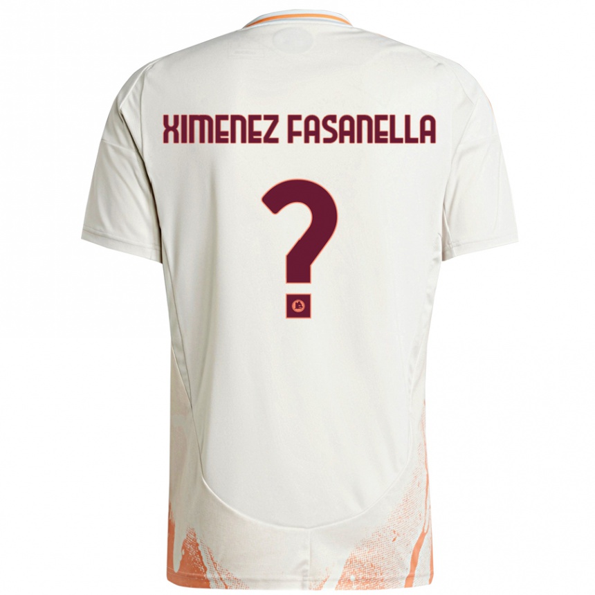 Kids Football Rafael Ximenez Fasanella #0 Cream White Orange Away Jersey 2024/25 T-Shirt Uk