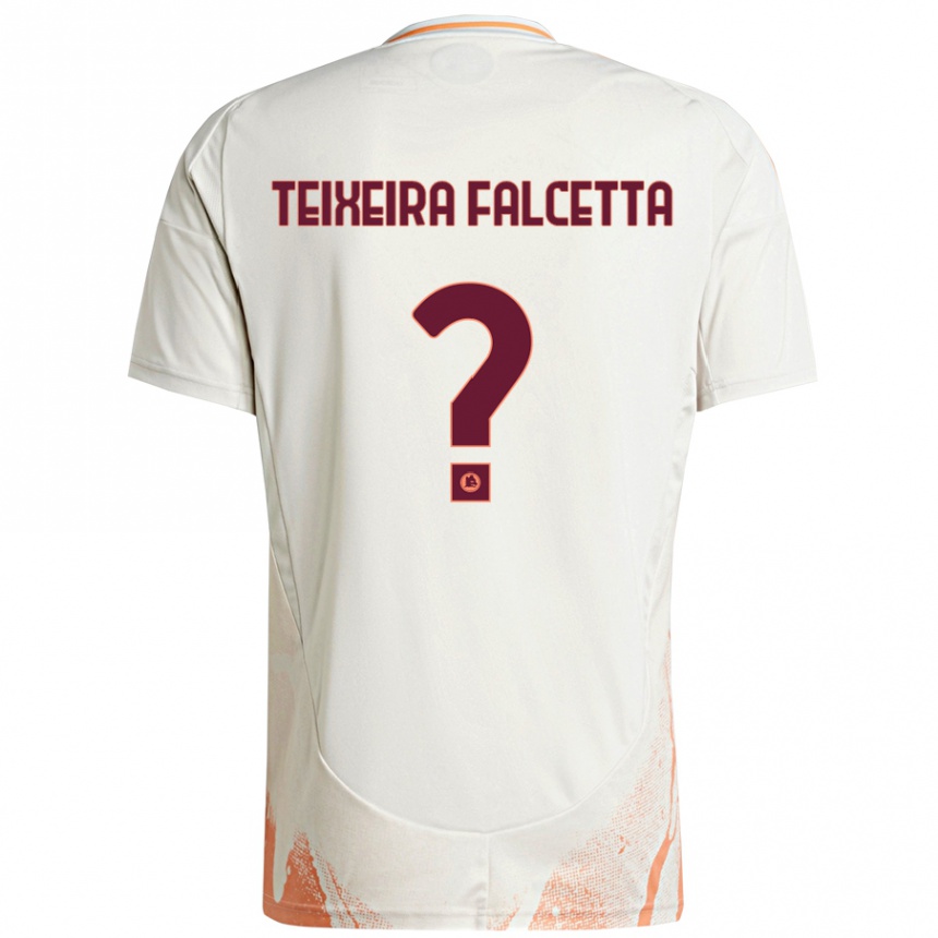 Kids Football Pietro Teixeira Falcetta #0 Cream White Orange Away Jersey 2024/25 T-Shirt Uk