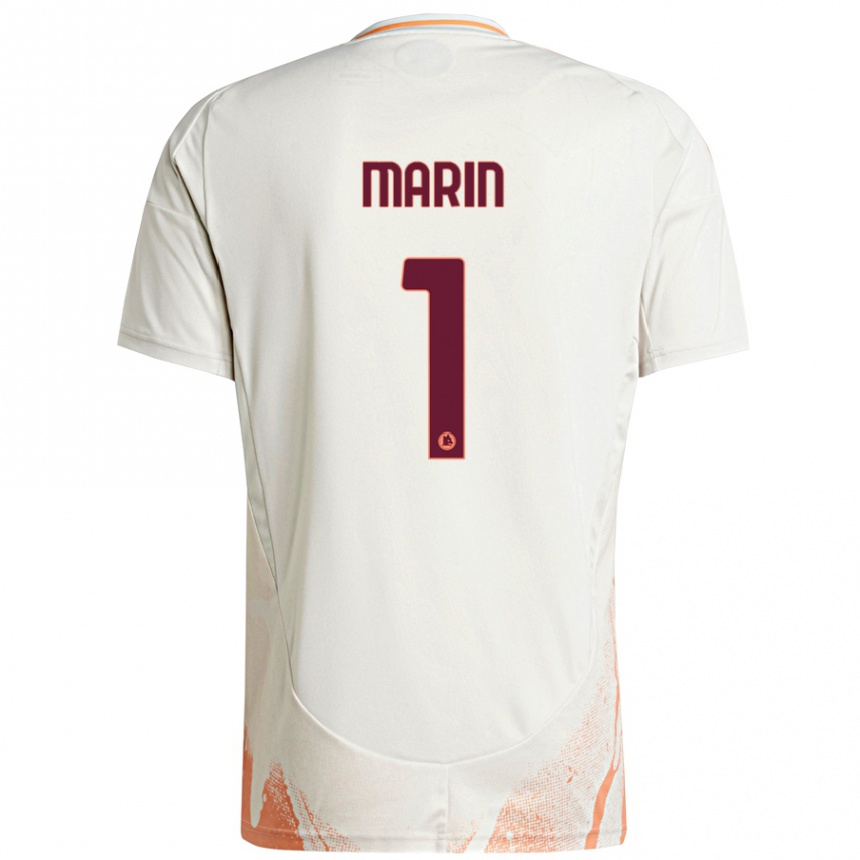 Kids Football Renato Marin #1 Cream White Orange Away Jersey 2024/25 T-Shirt Uk