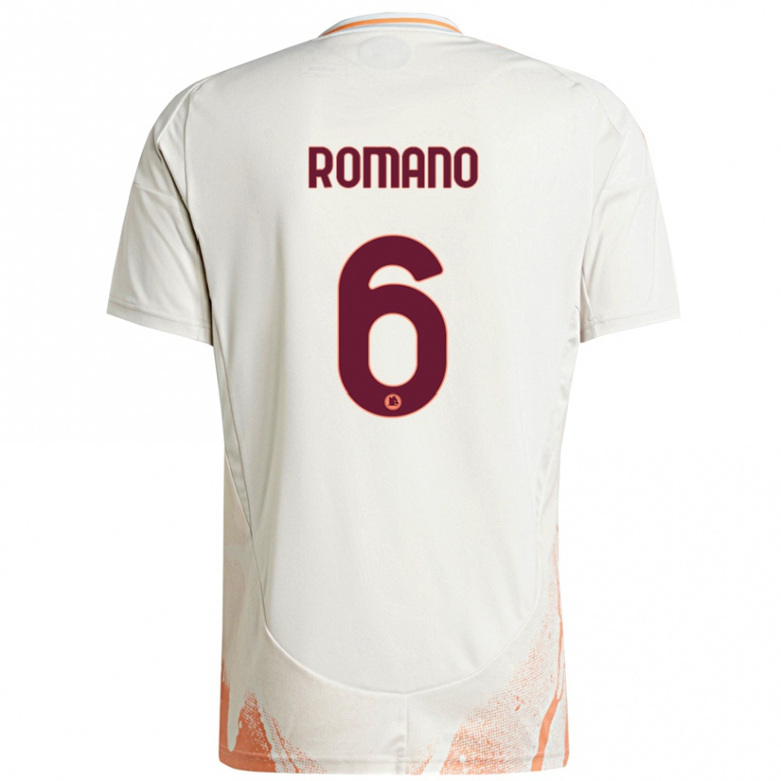 Kids Football Alessandro Romano #6 Cream White Orange Away Jersey 2024/25 T-Shirt Uk