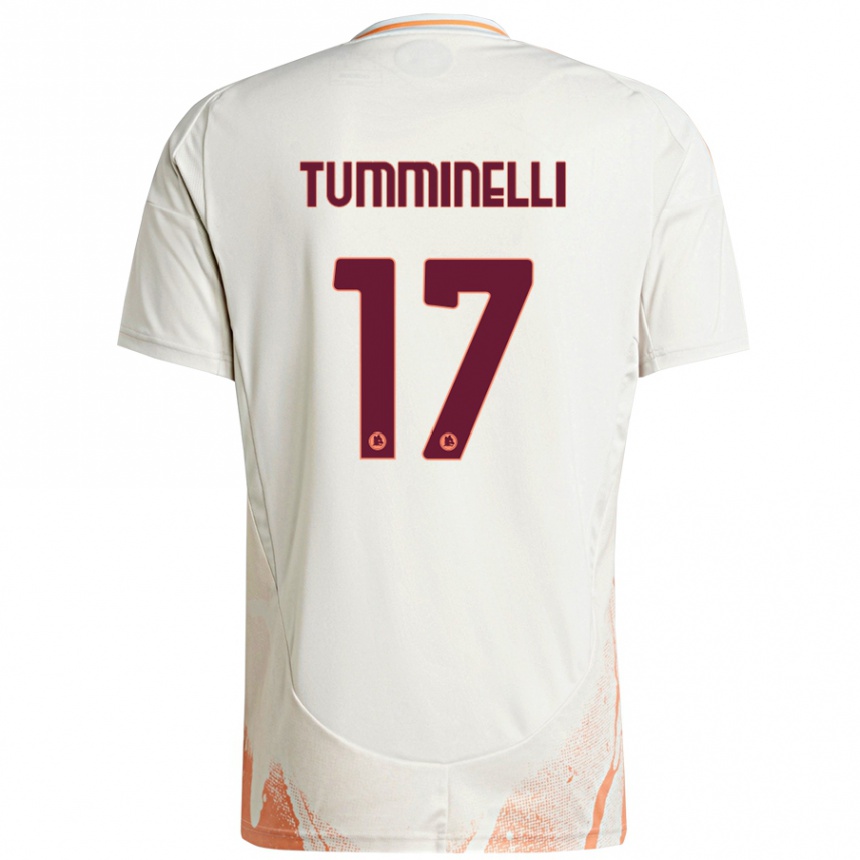 Kids Football Gianmarco Tumminelli #17 Cream White Orange Away Jersey 2024/25 T-Shirt Uk