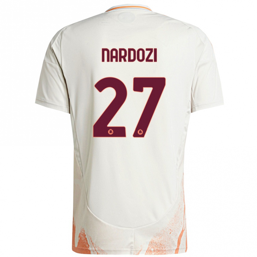 Kids Football Manuel Nardozi #27 Cream White Orange Away Jersey 2024/25 T-Shirt Uk