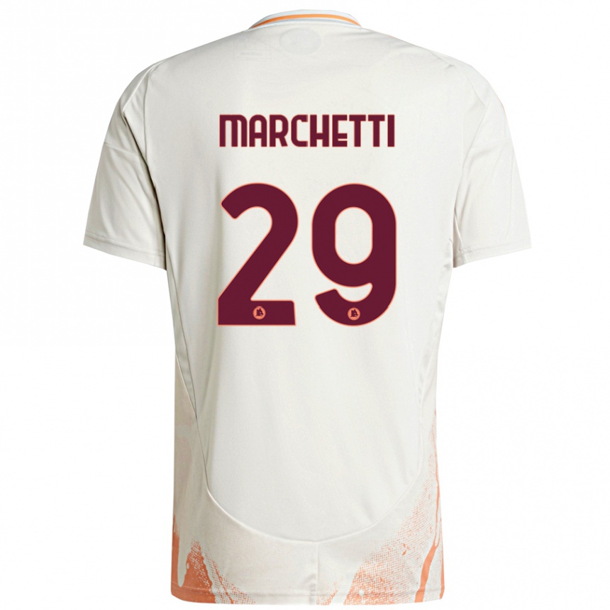 Kids Football Tommaso Marchetti #29 Cream White Orange Away Jersey 2024/25 T-Shirt Uk