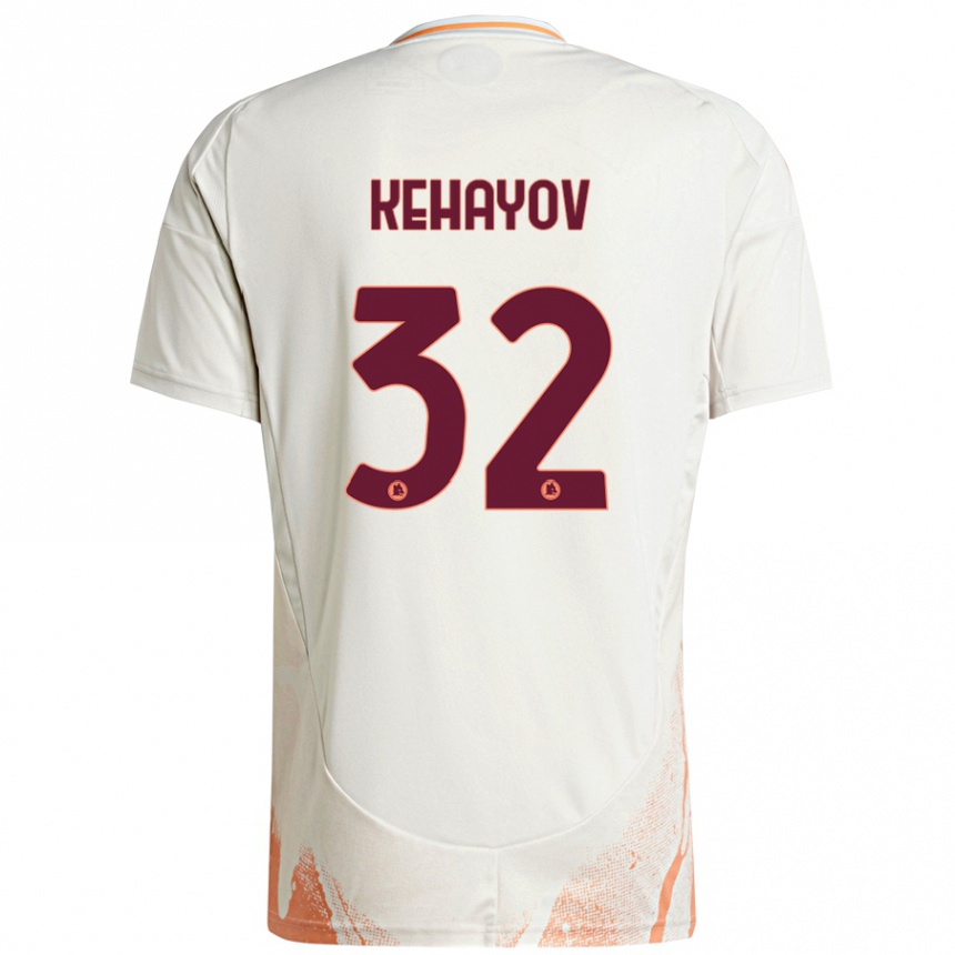 Kids Football Atanas Kehayov #32 Cream White Orange Away Jersey 2024/25 T-Shirt Uk