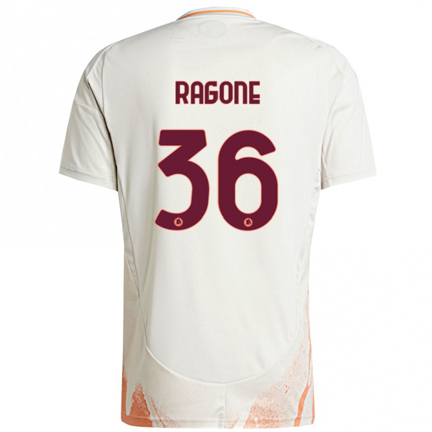 Kids Football Diego Ragone #36 Cream White Orange Away Jersey 2024/25 T-Shirt Uk