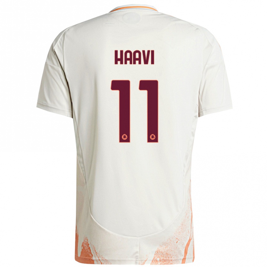 Kids Football Emilie Haavi #11 Cream White Orange Away Jersey 2024/25 T-Shirt Uk