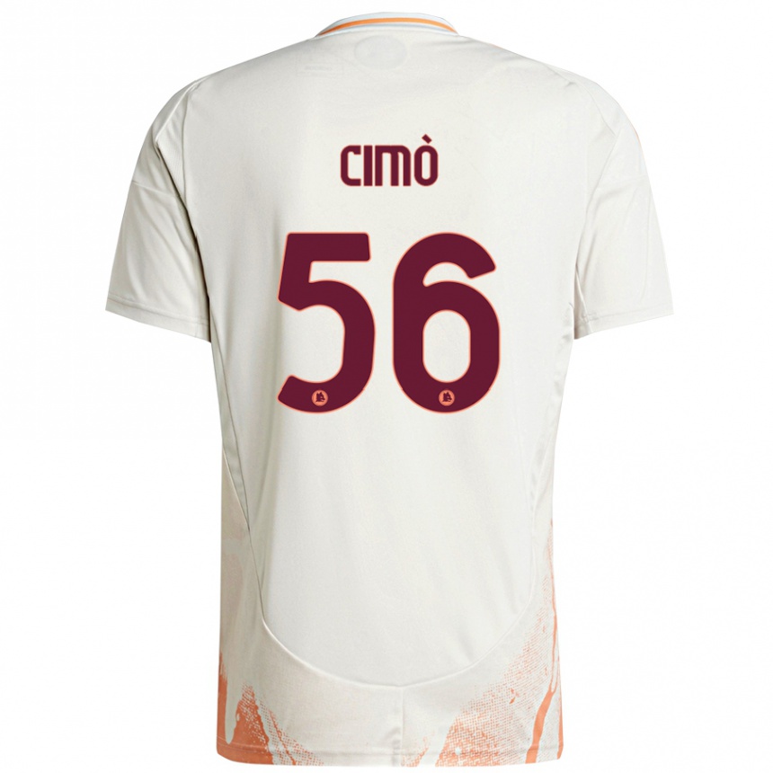 Kids Football Giada Cimò #56 Cream White Orange Away Jersey 2024/25 T-Shirt Uk