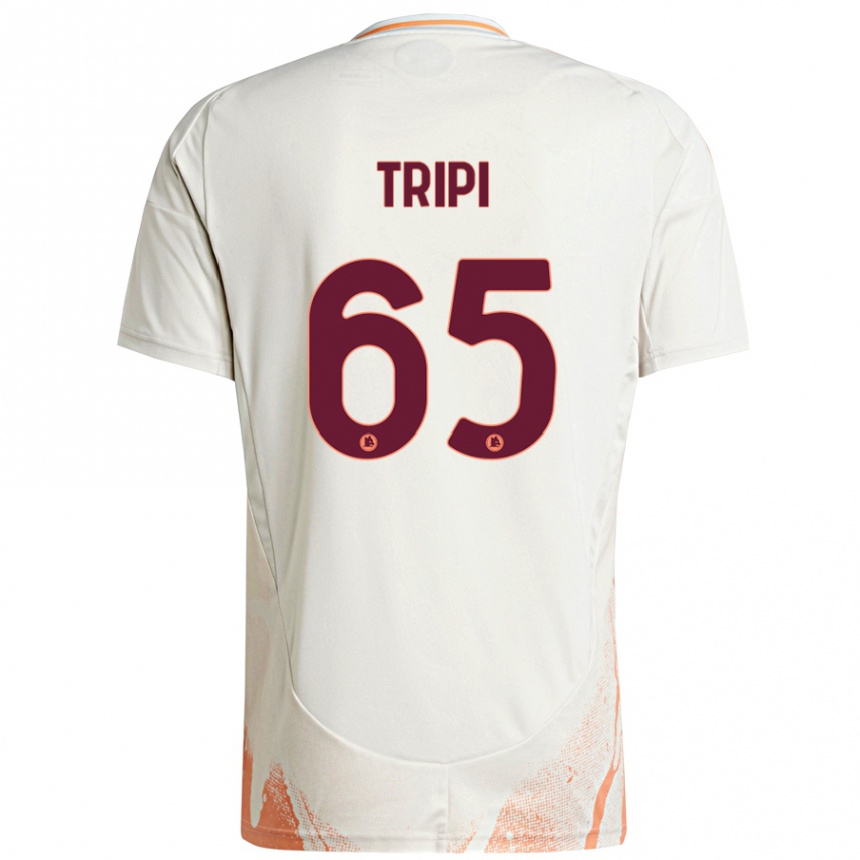 Kids Football Filippo Tripi #65 Cream White Orange Away Jersey 2024/25 T-Shirt Uk