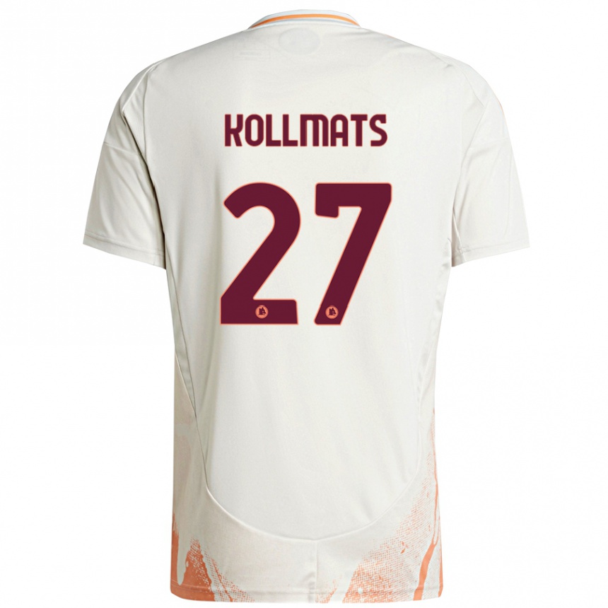 Kids Football Beata Kollmats #27 Cream White Orange Away Jersey 2024/25 T-Shirt Uk