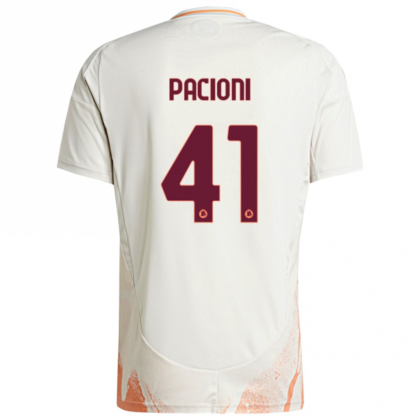 Kids Football Eleonora Pacioni #41 Cream White Orange Away Jersey 2024/25 T-Shirt Uk