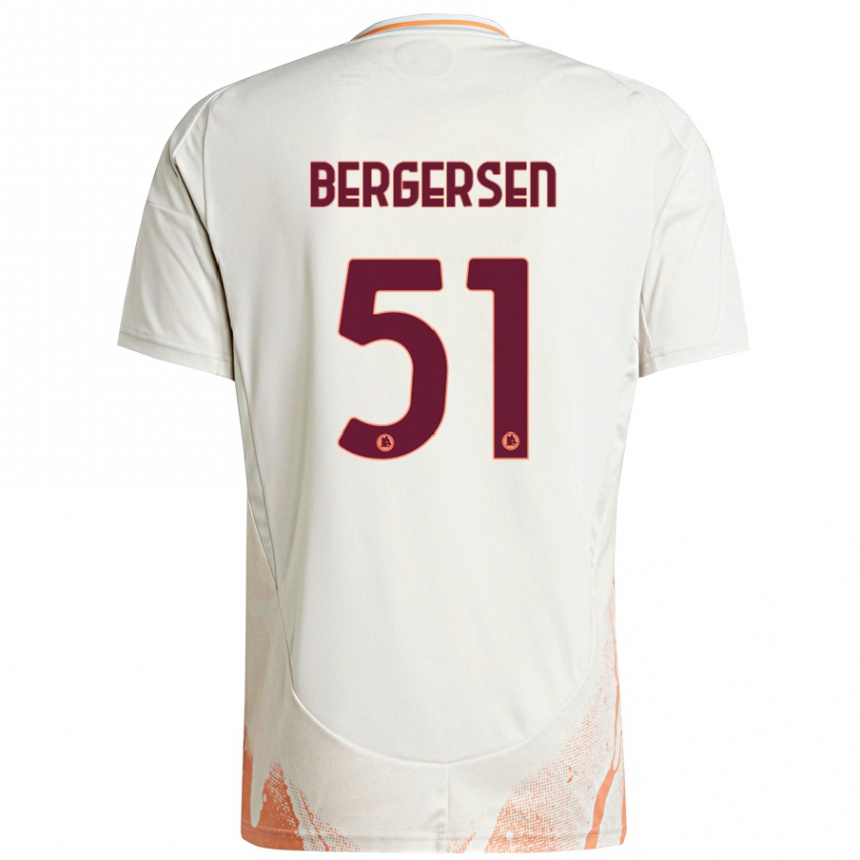 Kids Football Mina Bergersen #51 Cream White Orange Away Jersey 2024/25 T-Shirt Uk