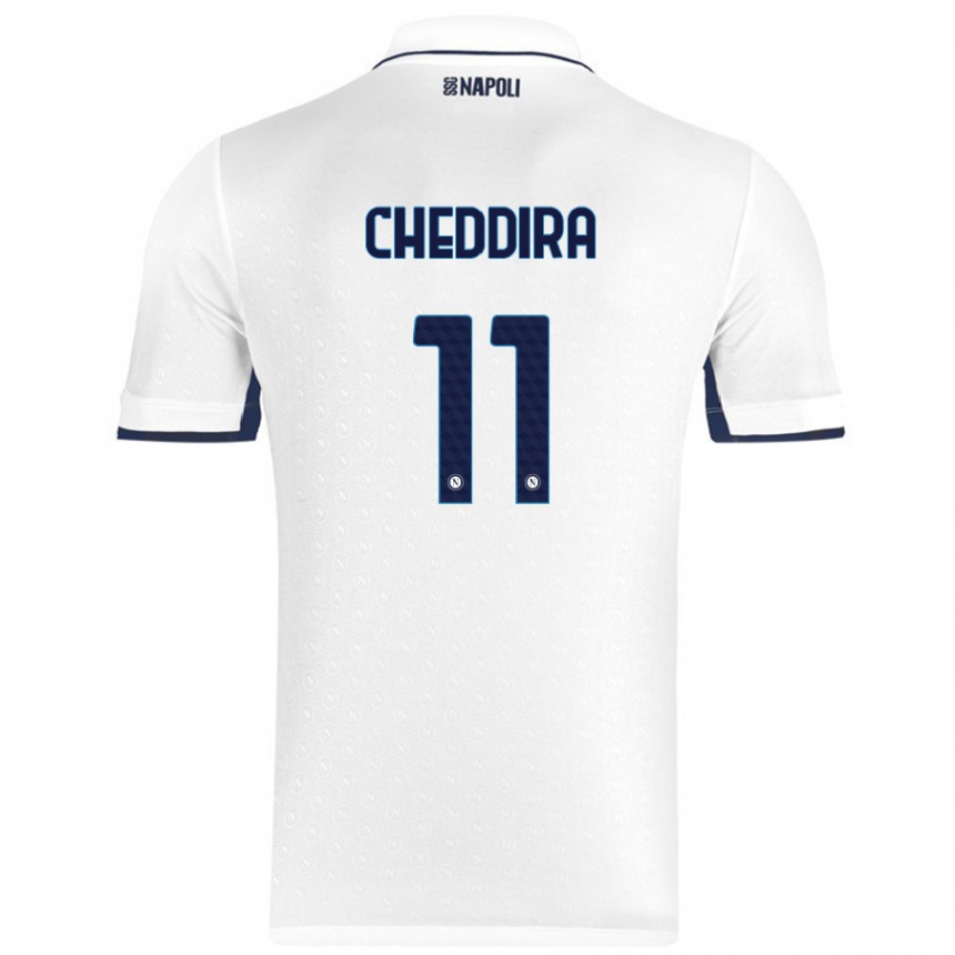 Kids Football Walid Cheddira #11 White Royal Blue Away Jersey 2024/25 T-Shirt Uk