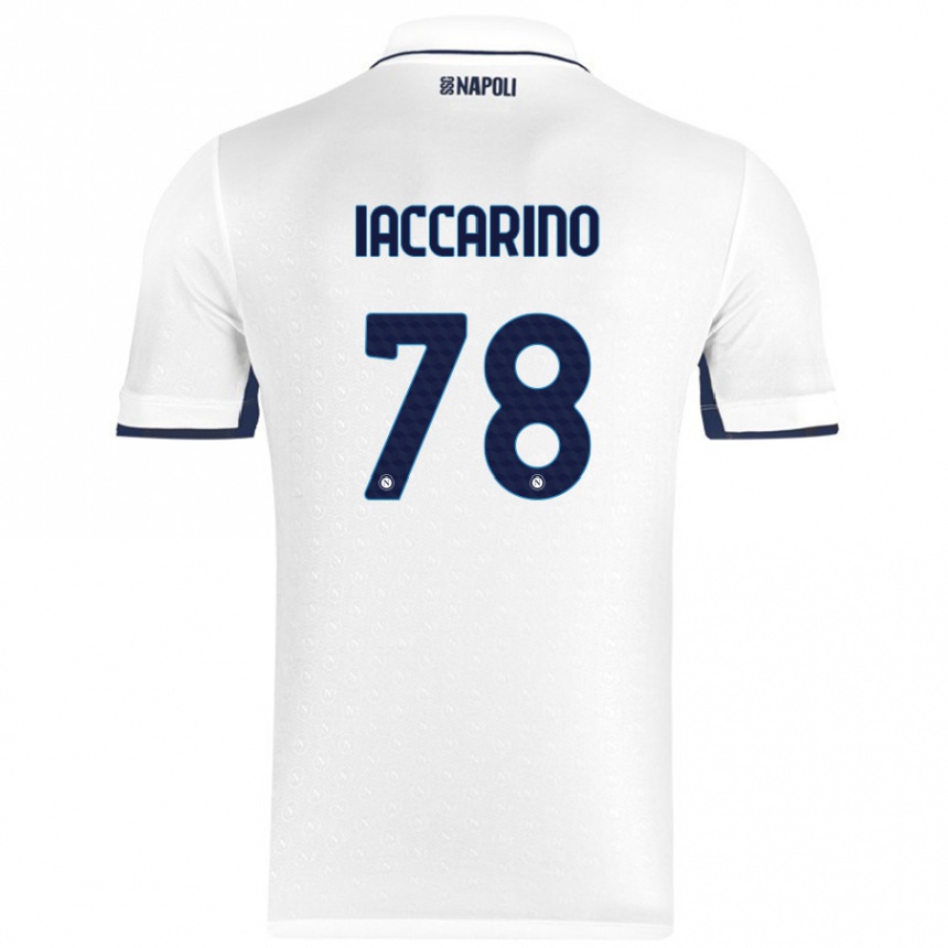 Kids Football Gennaro Iaccarino #78 White Royal Blue Away Jersey 2024/25 T-Shirt Uk