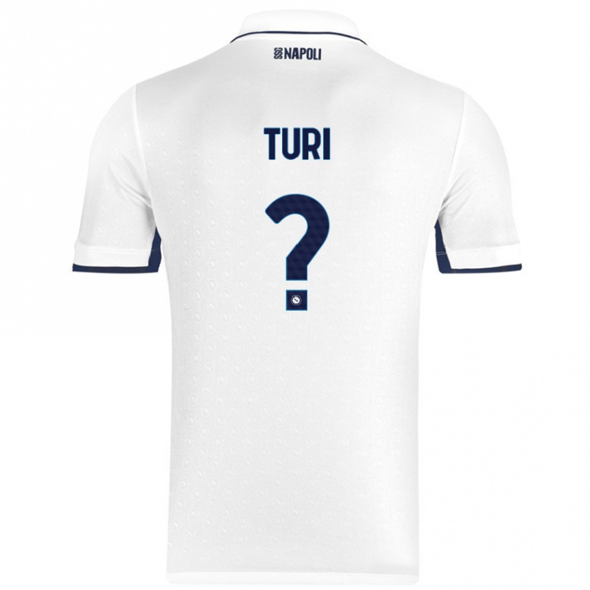 Kids Football Claudio Turi #0 White Royal Blue Away Jersey 2024/25 T-Shirt Uk