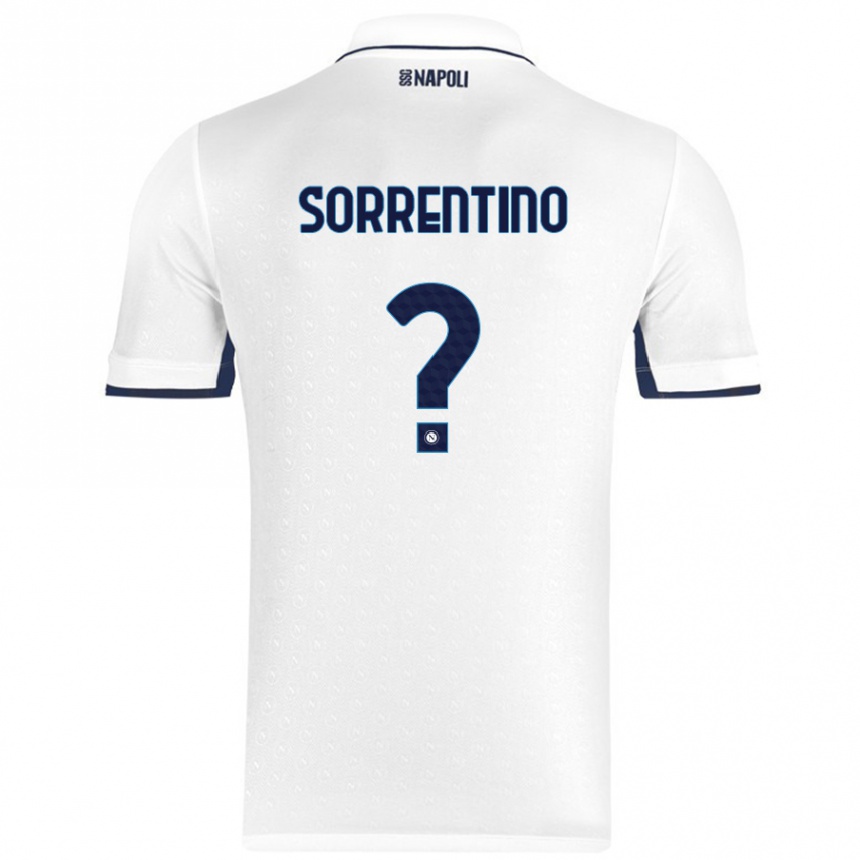 Kids Football Andrea Sorrentino #0 White Royal Blue Away Jersey 2024/25 T-Shirt Uk