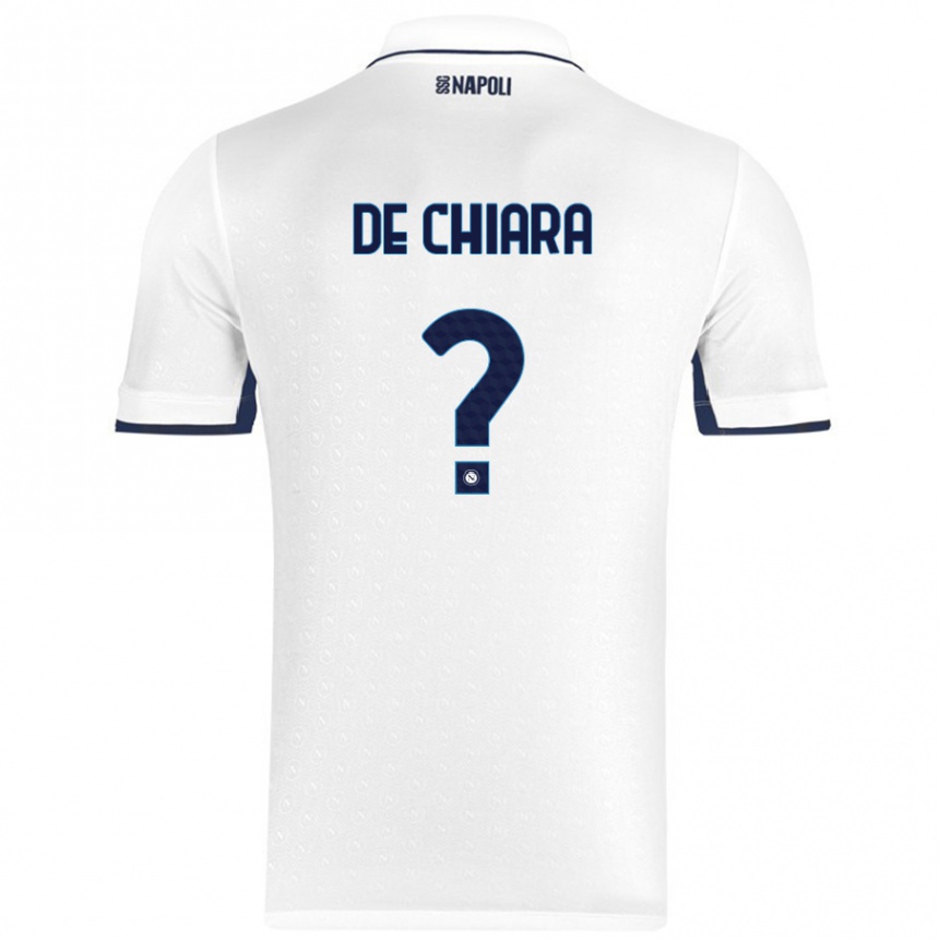 Kids Football Emmanuele De Chiara #0 White Royal Blue Away Jersey 2024/25 T-Shirt Uk