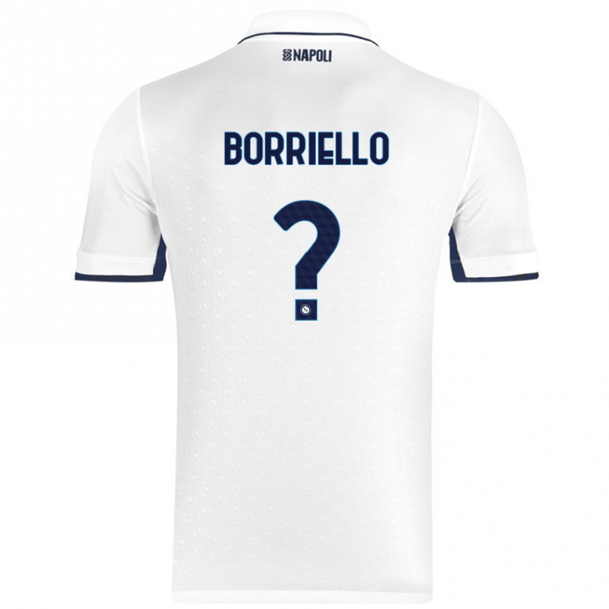 Kids Football Salvatore Borriello #0 White Royal Blue Away Jersey 2024/25 T-Shirt Uk